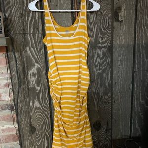 Yellow striped maternity dress